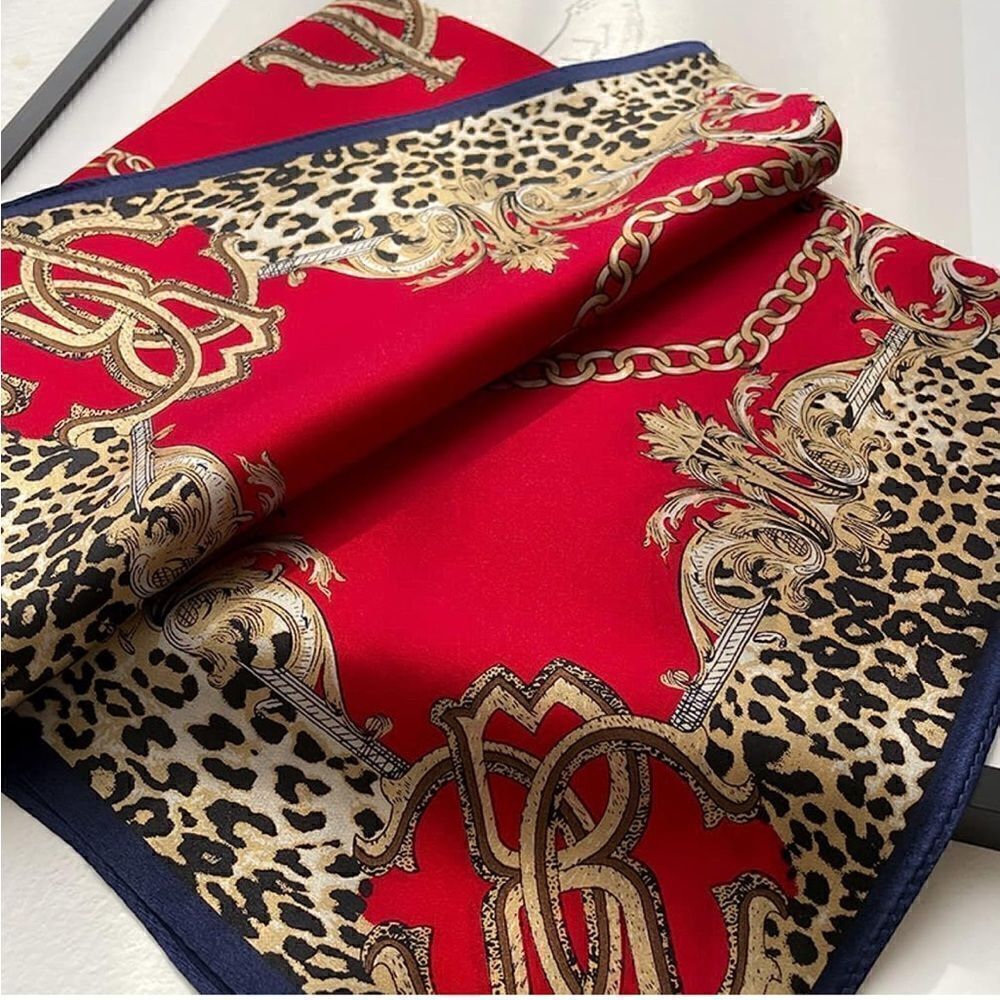 Red Chain Silk Scarf - Picture 4 of 4